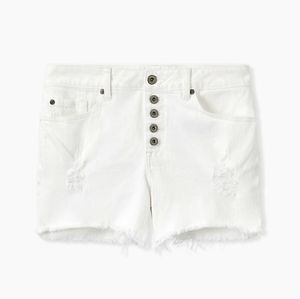 Torrid distressed shorts button up high waisted